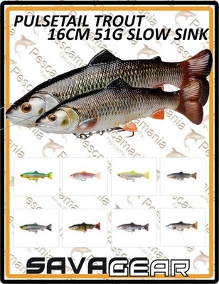 SavageGear ''4D LINE THRU PULSE TAIL TROUT'' 16Cm 51Gr Langsame Sink