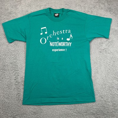Vintage Orchestra T-Shirt Mens Large Green Screen Star Single Stitch USA Made