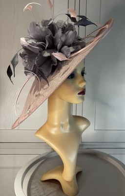 Veromia rosa grau Hatinator Mutter Braut Bräutigam Gast Hochzeit Rennen Event Party