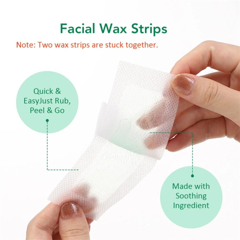 Hair Removal Paper Double Sided Cold Wax Strips Body Depilatory Patch Skin