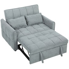 HOMCOM 2 Seater Sofa Bed, 3-in-1 Sleeper Sofa with Adjustable Backrest