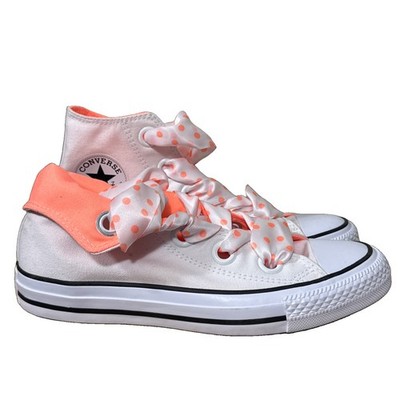Converse Chuck Taylor All Star Hi Top White Neon Coral Women s Sneakers Size 7