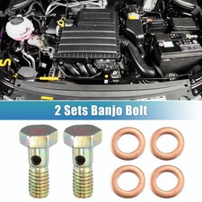 2 Set Banjo Bolt Brake Fitting Adapter Kit M6x1 Thread Bolt with 6mm Washers