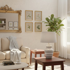 Large Gray Linen Modern Drum Lampshade, Neutral Shade for Table and Floor Lamps