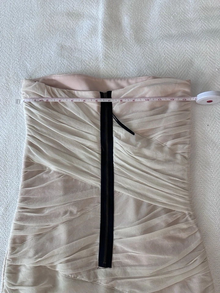 Vestido ceñido al cuerpo Topshop Petite malla marfil vendaje talla 6   Foto 3 de 4