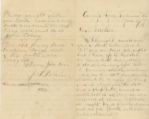 J.S. Swain – 2nd New Hampshire Vols – 1862 Civil War Letter Before Richmond