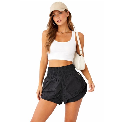 FP Movement Free People The Way Home Shorts Black High Rise S