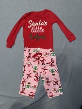 Toddlers Carter  s Fleece Pants And Long Sleeved Pajamas Size 12 Months