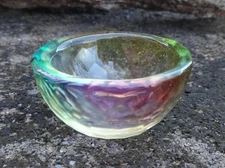 Round, Rainbow Glass Open Salt Dip, Cellar, Dish!