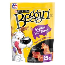 Dog Treats with Real Bacon Flavor Tender Chews 25 oz Pouch