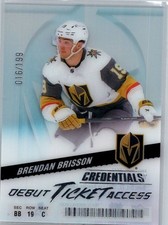Brendan Brisson 2024-25 Upper Deck Credentials Acetate Debut Ticket Access #/199