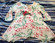 Collections Etc Top Womens M Christmas Cardinal Holiday Shirt Long Sleeve Birds