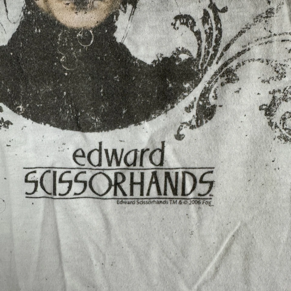 VTG Edward Scissorhands Shirt Girls Extra Large White Gothic Short Sleeve READ - Image 4 of 4