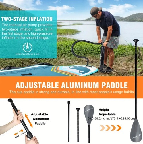 SereneLife Inflatable Stand up Paddle Board with Premium SUP Accessories - 6... - Picture 3 of 4