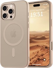 iPhone 16 Pro Max Case, Magnetic Matte Military Grade Drop Protection Translucen