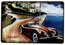 Jaguar Xk 140 Tin Sign Xke 120 150 Vanden Plas Drophead Monaco Leyland W51345