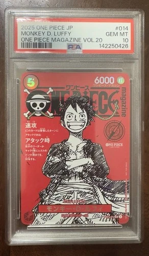 PSA 10 2025 ONE PIECE MAGAZINE VOL 20 ST21-014 MONKEY D LUFFY JAPANESE PROMO