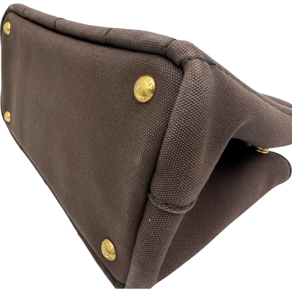 PRADA Canapa 2WAY Shoulder Bag Handbag Canvas Brown Canvas Ladies from japan thumbnail 7