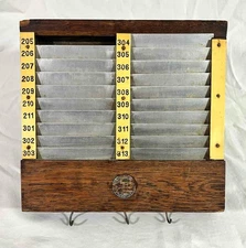 Antique 1902 Hotel Wall Rack File Ledger Room System John Willy Hotel Monthly