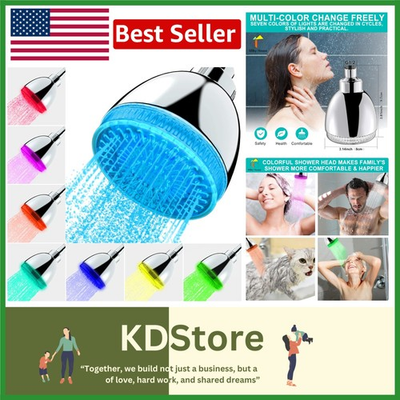 #ad #ad Transform Your Shower: High Pressure LED Shower Head with Color Changing Lights $28.99