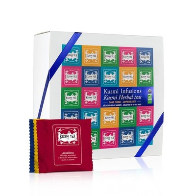 Kusmi Tea Herbal Gift Set 45 Count Caffeine Free Fruity Teas Selection