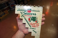 SCARCE 1950s OLIVER IOWA  BOLT DRILL GAUGE PAINTED METAL DEALER PROMO SIGN
