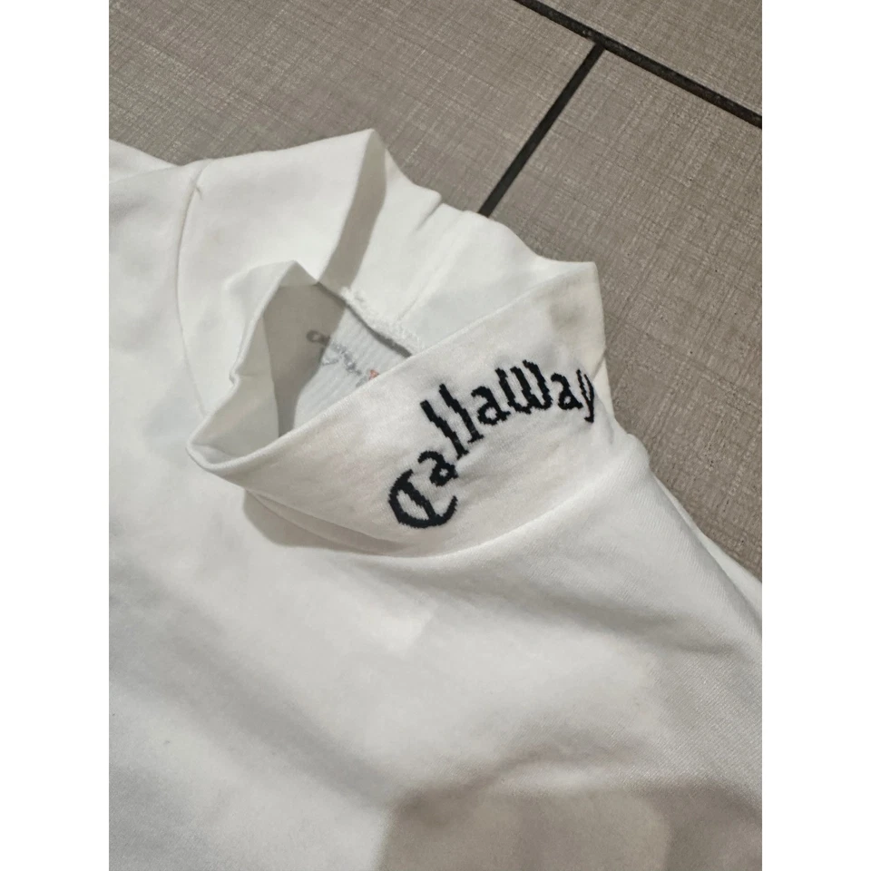 Blusa Callaway Feminina Golfe Manga Longa Decote Simulado Camada Base Branca Tamanho M - Imagem 2 de 4