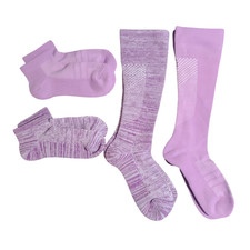 Tommie Copper S/4 4 Pack Compression Ankle  WOTC Socks - Purple Marled Large