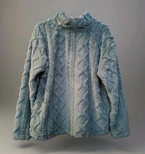 Eddie Bauer Ultrasoft Cable Knit Fleece Pullover, Green, Size Large, NWT