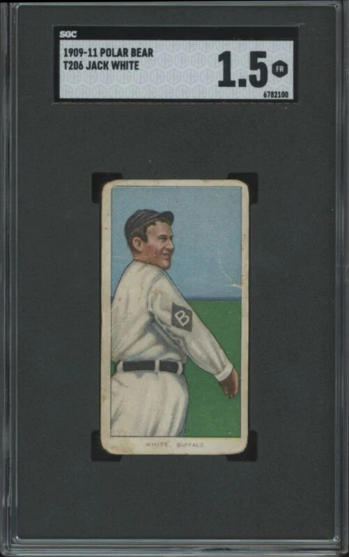 1909 T206 JACK WHITE NNO FAIR POLAR BEAR SGC 1.5 BASEBALL BUFFALO BISONS