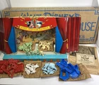 Vintage 1950s Marx Walt Disney Television Playhouse With Box Figures Playset
