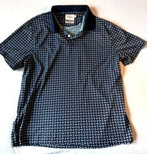 Goodfellow  Co Polo Shirt Mens XL Navy Geometric Standard Fit Golf Print