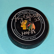 TONY ESPOSITO Signed Chicago BLACKHAWKS Official GAME Puck Beckett (BAS) w/ HOF