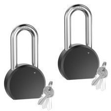 2 Pack Matte Black Padlocks Keyed Alike, 2.5 Inch 65mm Heavy Duty Solid Ste...