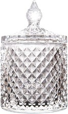 Glass Jar Bathroom Storage Organizer Cute Qtip Dispenser Holder Vanity Canister