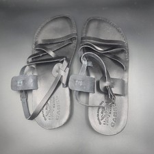 Holy Land Market Unisex Genuine Leather Biblical Sandals Jesus - Yashua Black