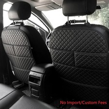Car Seat Back Anti Kick Pad Mat Leather Protector Cover With Organizer Pockets