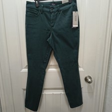 NYDJ Ami Skinny Jeans Lift x Tuck Technology Super Sculpting Denim Green Sz 8