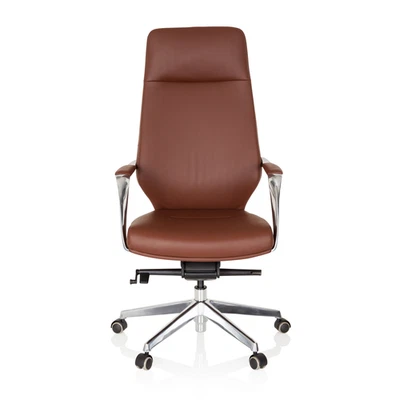 hjh OFFICE Chefsessel Bürostuhl Stuhl VELVET Kunstleder braun ergonomisch