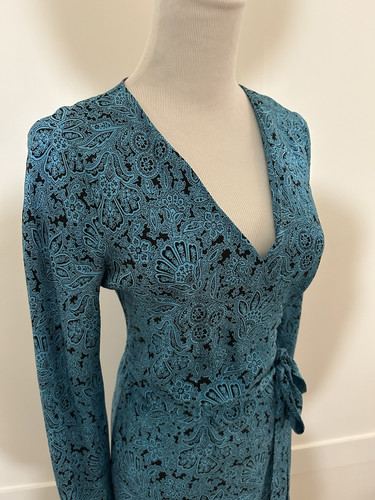 4 468 $ DVF Diane von Furstenberg TILLY CALLOWAY Seide türkis Midi Wickelkleid - Bild 8 von 10
