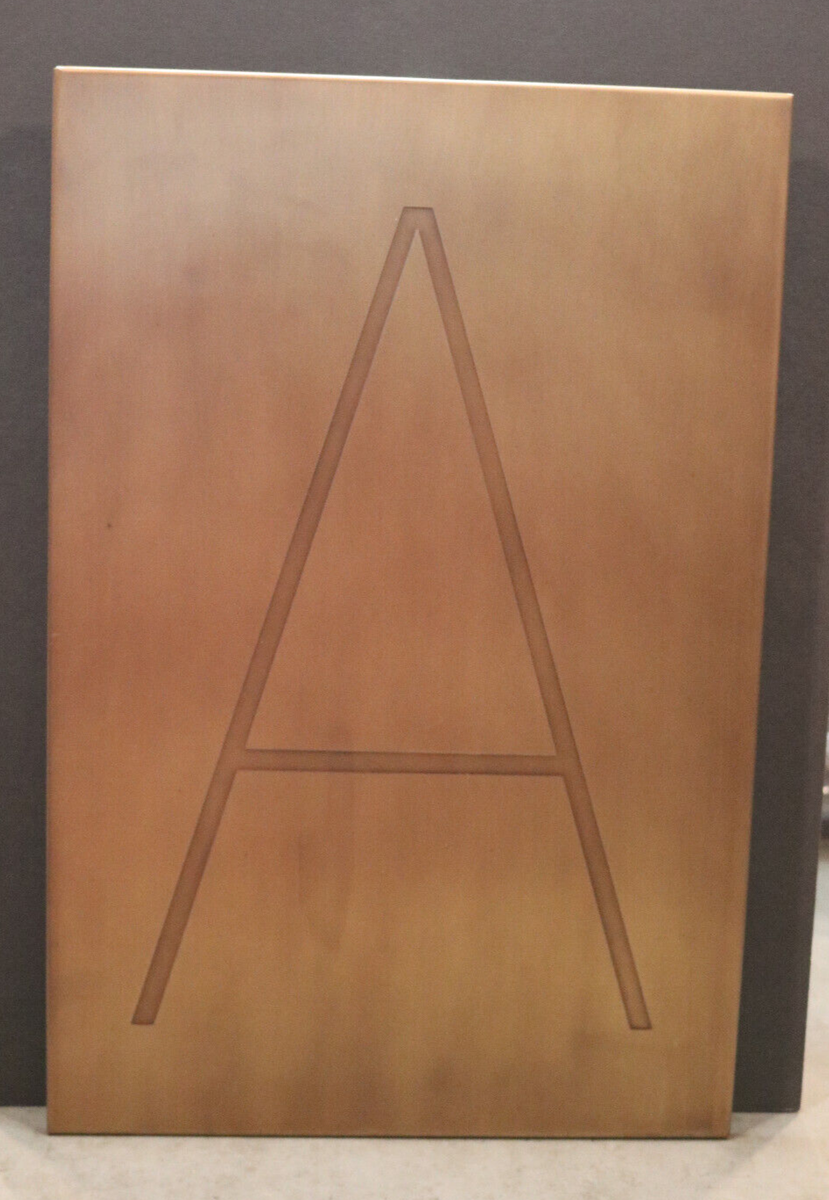 CRATE & BARREL BRASS WALL ART 18X12 LETTER 