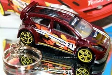 Custom Key Chain '12 Ford Fiesta burgandy