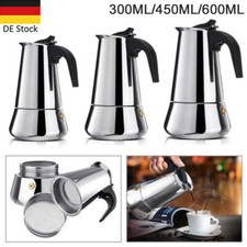 Espressokocher EDELSTAHL Espressokanne Mokka Kaffeekocher für 6/9/12 TASSEN