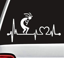 Kokopelli Heartbeat Decal Sticker Car Truck SUV Laptop Surface Wall Art K1128