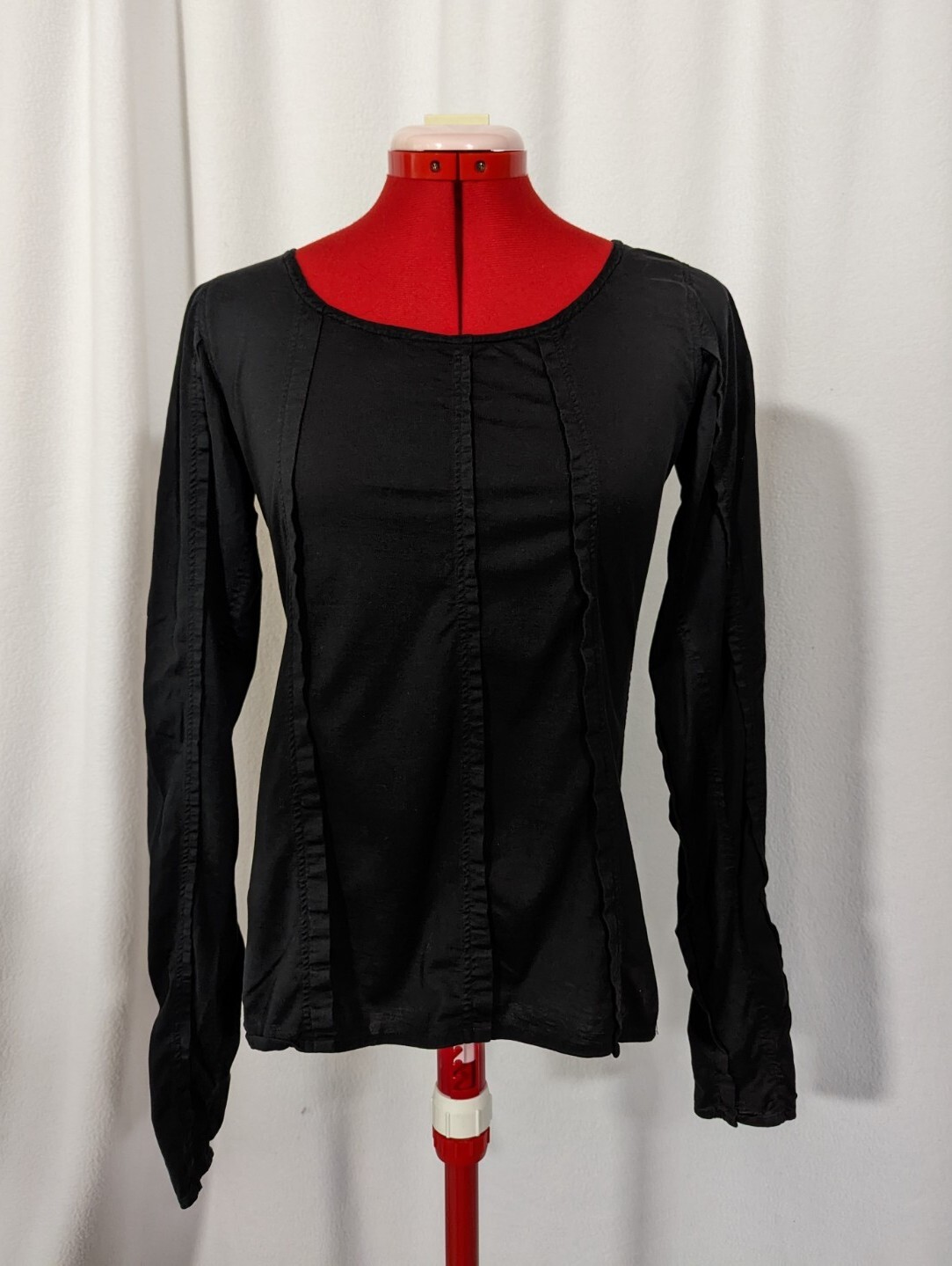 Camicia Yves Saint Laurent di Tom Ford Y2K Piegate Cucitura Torta Nera S YSL Italia