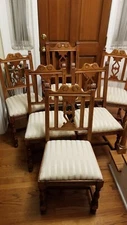 6pc Berkey & Gay Antique Art Nouveau Side Chairs and Arm Chair Style #5299