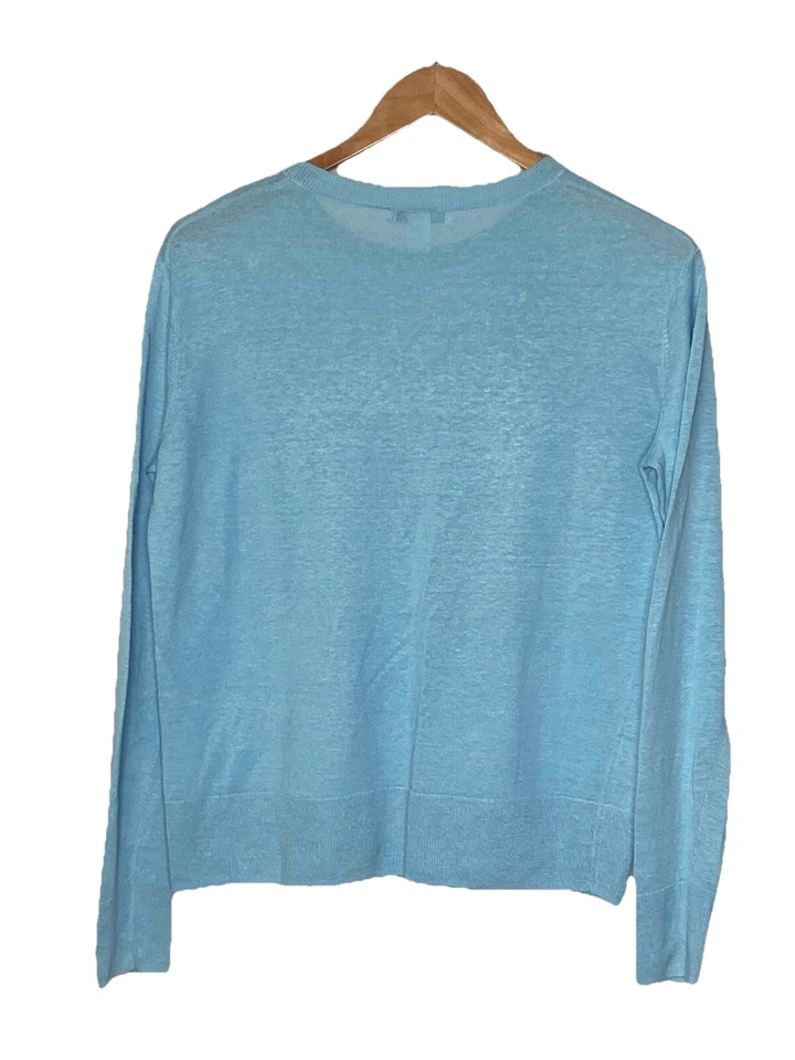 Suéter pulôver feminino Nordstrom Signature bebê azul linho viscose tamanho XS - Imagem 2 de 4