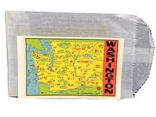 Vintage Washington State Water Slide Travel Map Decal USA Made NOS
