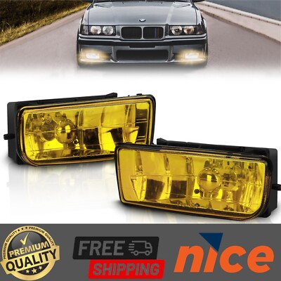Fog Lights For BMW 1992-1999 E36 M3 3 Series Selected Models Yellow Lens 1 Pair