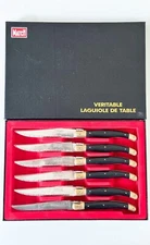 Vintage NOS Laguiole Inox Trempe Dinner Steak Knives 6 Pieces Veritable De Table